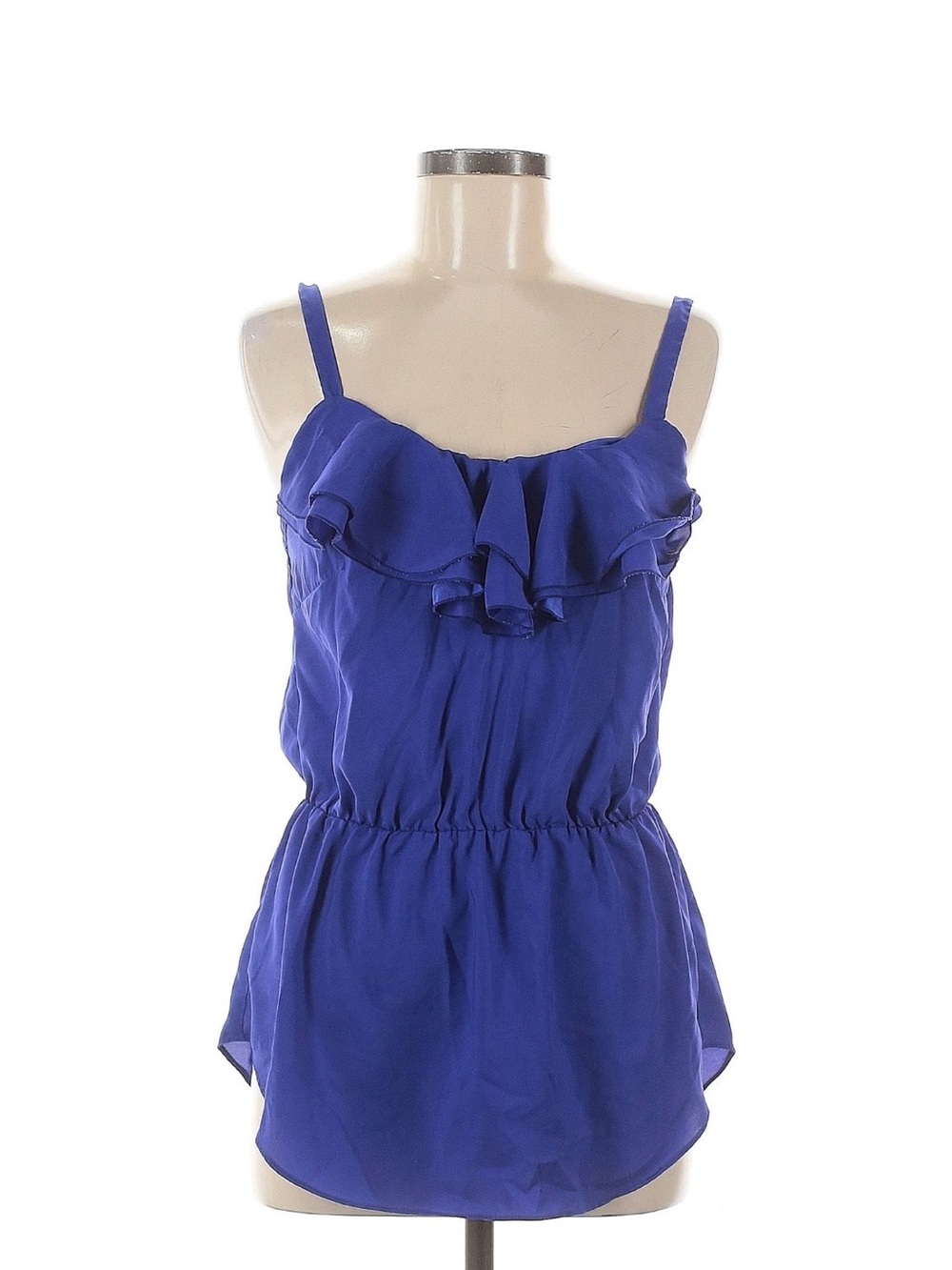 Ruffle-Front Royal Blue Camisole Top